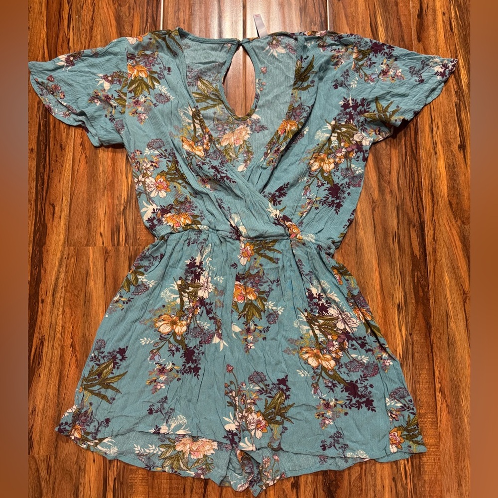Xhilaration Blue Floral Romper